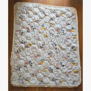 1984 DIsney ABC Baby Micky Minnie Pluto Daisy Donald Crib Nursery Blanket